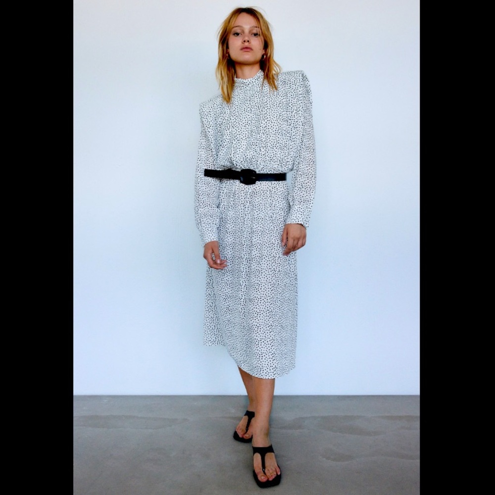 ZARA Belted Polka Dot Dress